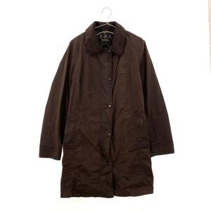 L3-4 英国製 Barbour バブアー HAMSHIRE COAT サイズUK10 S〜M相当 ブラウン ハムシャーコート オイルド ステンカラーコート コーデュロイ