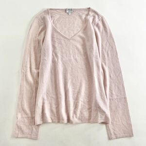 NL3 ARMANI COLLEZIONI アルマーニコレツィオーニ カシミヤニット サイズ44 ピンク メンズ トップス 長袖 セーター Vネック カシミヤ100%