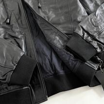 El19 大きいサイズ☆ FORTIME フォータイム レザージャケット シングルライダース Genuine Leather 本革 フーディ 2XL メンズ 男性用_画像5