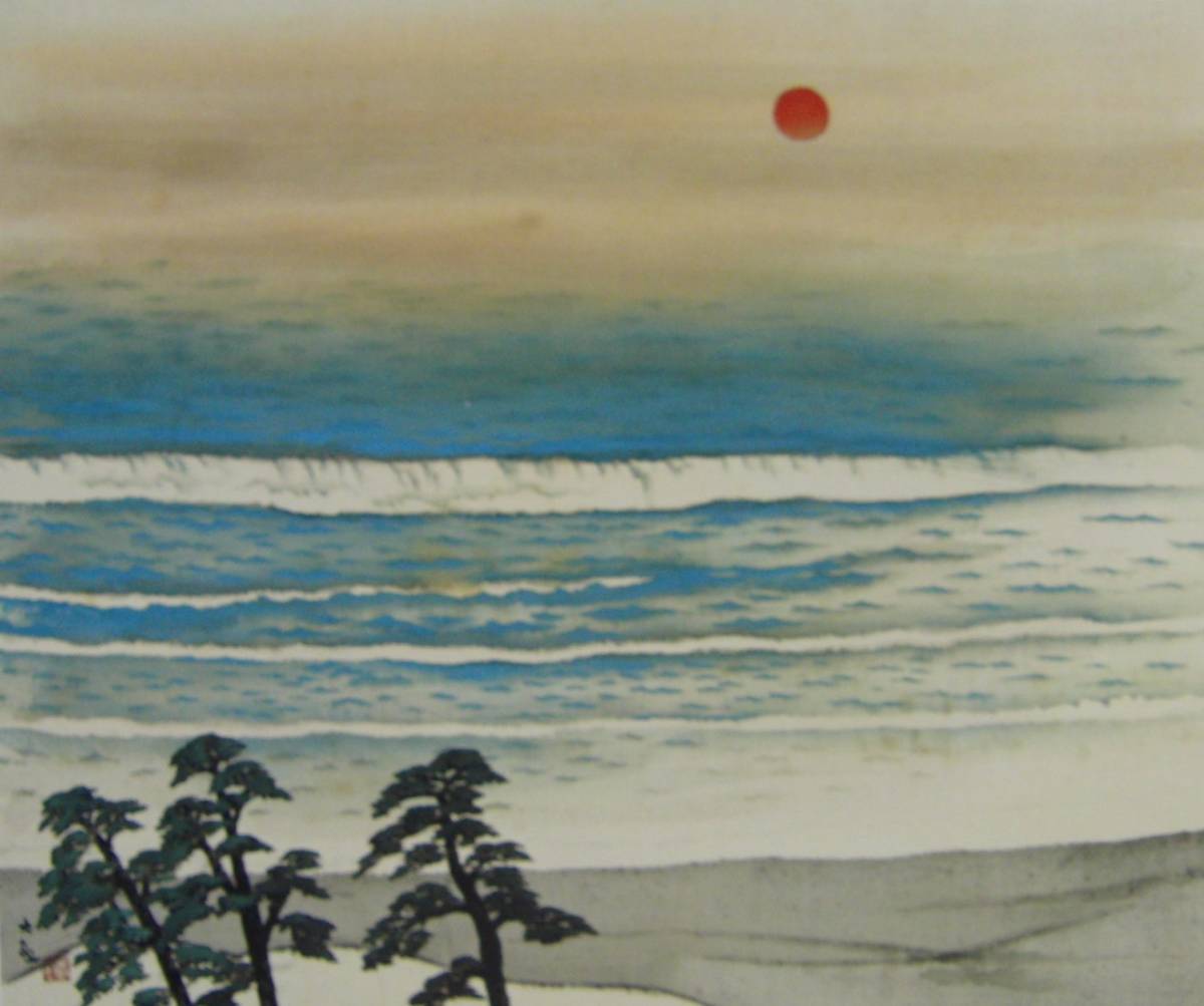 يوكوياما تايكان, شاطئ البحر, تم اختيارها بعناية, كتب فنية نادرة ولوحات مؤطرة, أعمال شعبية, يتضمن إطارًا جديدًا عالي الجودة, في حالة جيدة, ًالشحن مجانا, عمل فني, تلوين, صور