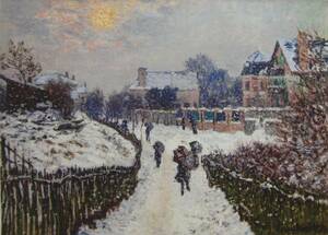 Art hand Auction Claude Monet, Boulevard Saint-Denis, Argenteuil, in Winter, Carefully Selected, Rare large-format art book and framed paintings, Popular works, New high-quality frame included, In good condition, Painting, Oil painting, Nature, Landscape painting