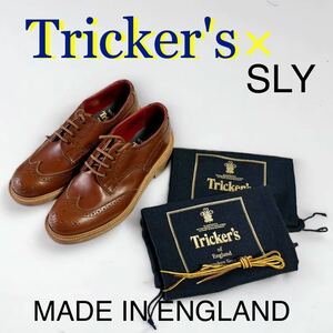 未使用 定価7万 Tricker's SLY ウィングチップ 革靴 レザー シューズ レディース 24㎝ トリッカーズ L5679 ANNE 短靴 イングランド製 本革