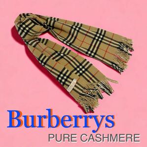 カシミア 100% VINTAGE Burberrys ノバチェック マフラー フリンジ付き 90年代 BURBERRY ノヴァチェック 総柄 CASHMERE バーバリー