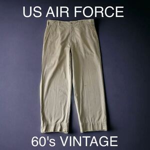 希少 USAF 60's VINTAGE 61年 官給品 US AIR FORCE ミリタリー チノパン ビンテージ 60年代 米軍 実物 輸入 古着 USA製 アメリカ購入