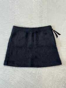  Louis Vuitton mo hair knitted skirt XS black Louis Vuitton sweater wool silk wool silk black Short trapezoid skirt 