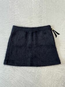ルイヴィトン モヘア ニット スカート XS ブラック Louis Vuitton セーター ウール シルク 羊毛 絹 黒 ショート 台形スカート