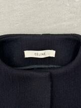 セリーヌ ウール ポンチョ コート 34 ネイビー CELINE 羊毛 ジャケット 紺_画像6