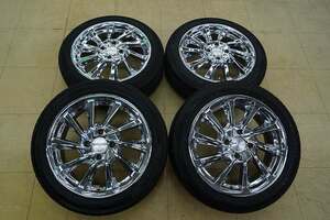 送料無料【中古 SET】165/55R15 632 LOXARNY ロクサーニ テンペスト タービン 4H100 5.5J+45 メッキ