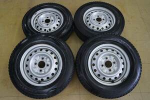 送料無料【中古 SET】165/80R14 97/95N LT 日産 純正 鉄 4H114.3 5J NV200