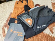 WESTBIKING/ウエストバイキング　Lサイズ　サイクリングハーフフィンガーグローブ　Lサイズ　ブラック＆ブラウン 手袋_画像2