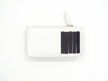 CHANEL クラシックジップカードケース ホワイト ゴールド金具 グレインドカーフ AP2570 コンパクト財布 '22年国内購入 B＋＋_画像4