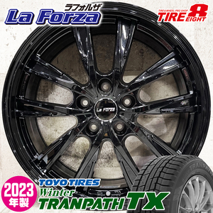 2023年製 即納 スタッドレスホイールセット 225/65R17 TOYO Winter トランパス TX 特注 La Forza 17×7.0J+38 5/114.3 黒 ハリアー RAV4 NX