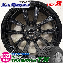 2023年製 即納 スタッドレスホイールセット 225/55R18 TOYO Winter トランパス TX 特注 LaForza 18×7.5J+48 5/114.3 黒 ZR-V フォレスター_画像1