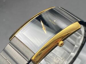 16004 MOVADO モバード ブラック×ゴールドカラー メンズ腕時計 アンティークウォッチ 2針 状態良好 紳士 純正　稼働品 ブランド腕時計