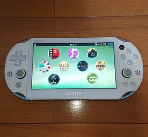 ● 美品 送料無料 fw3.65 PCH-2000 LightBlue White ライトブルー ホワイト SONY 中古 PS Vita PlayStation Vita psvita ●