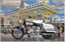 1/18 maisto マイスト Harley ハーレー 1966 FLH ELECTRA GLIDE エレクトラグライド 青/白 本体のみ ツーリング バイク エレクトラ_画像1