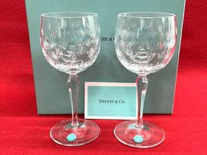 【B864】新品 未使用 【TIFFANY&Co.】ティファニー フローレット ワイングラス 2点セット ペアグラス クリスタル 元箱付 b