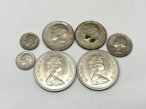 【C095】外国コイン エリザベス 2 1947-1972/リバティコイン ケネディ イーグル ハーフドル HALF DOLLAR 50セント/25セント/ONE DIMEなど