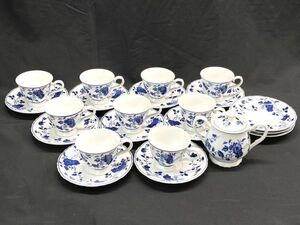 【C132】ROYAL MEISSEN マイセン カップ＆ソーサー シュガーポットセット ティーカップ カップ9客 ソーサー12枚 陶器 洋食器