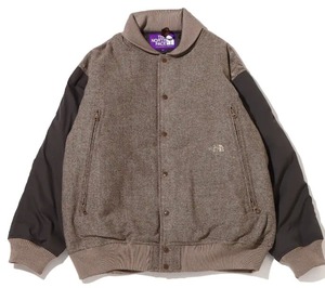 新品未使用 THE NORTH FACE PURPLE LABEL Herringbone Tweed Varsity Jacket NY2261N Sサイズ Beige