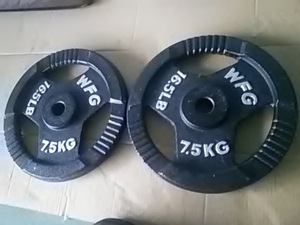 送料込 重り おもり 7.5kg 2個 穴28mm ヤマト匿名 ノークレームノーリターンで