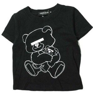 UNDERCOVER アンダーカバー キッズ ベアープリントTシャツ M ブラック 半袖 目隠し KIDS トップス g14729