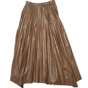 SACRA サクラ 21AW エコレザープリーツスカート SYTHETIC LEATHER SKIRT 121520121 38 ブラウン イージー ロング ボトムス g14409