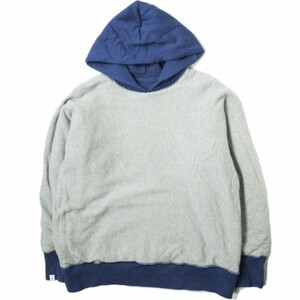 LOOPWHEELER x BEAMS PLUS loop wila-22SS Event limitation 2 tone reversible sweat pull over Parker S BLUE×GRAY g14615