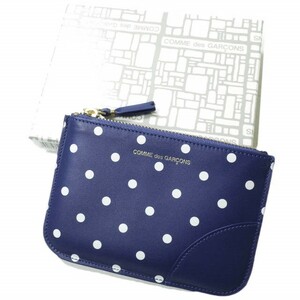 新品 Wallet COMME des GARCONS コムデギャルソン POLKA DOT WALLET ポルカドットウォレット SA8100PD NAVY 財布 コインケース ポーチ