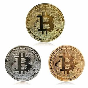 仮想通貨 レプリカコイン ビットコイン 3枚セット Bitcoin ゴルフマーカー 記念メダル ②