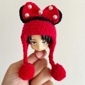 JANAYA ハンドメイド　ねんどろいどどーる用　帽子　赤色　毛糸製　翌日発送