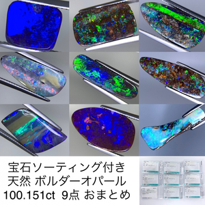 宝石ソーティング付き 天然 ボルダーオパール　 9点　おまとめ 100.151ct 3179Y