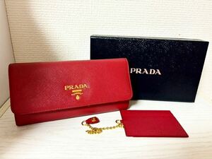 PRADA プラダ 長財布 サフィアーノ 1MH132 QWA 赤 レッド 