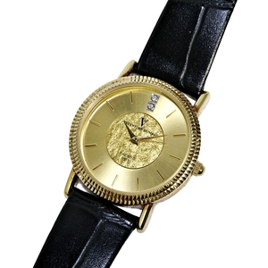 VALENTINO DOMANI FINE GOLD 999.9 VD-1023 バレンチノ ドマーニ ファインゴールド クォーツ 腕時計 石付 ゴールド文字盤 003FOZI75