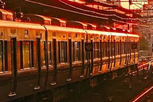 鉄道写真 323系 電車 JR西日本 大阪環状線 夕景 KG判（102mm×152mm）