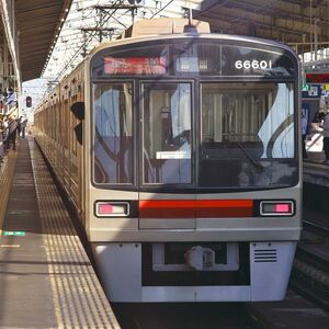 鉄道写真 ～ 大阪市営地下鉄（大阪メトロ） 堺筋線 66系 66601 回送（89mm×89mm）