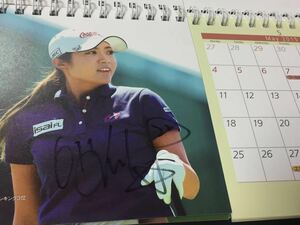 LPGA イボミ 上田桃子 他 ’14賞金ランキング1～12位 直筆サイン入り2015 非売品 卓上カレンダー