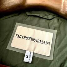 A09 美品 Mサイズ『エンポリオアルマーニ EMPORIO ARMANI』ワッペン キルティング 中綿 ミリタリー ジャケット ブルゾン 緑 カーキ 秋冬_画像5