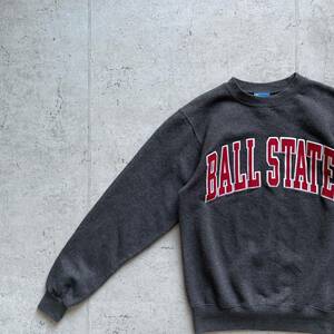 champion チャンピオン カレッジロゴ BALL STATE クルーネック スウェット トレーナー チャコールグレー XS