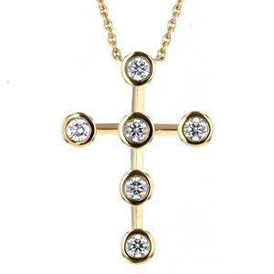 Debeers дебетки K18YG желтого золота Diamond 6 Coney Bezel Class Cross Cross 41см [New Enduce] [ZZ] [Используется]
