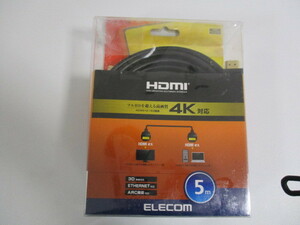 【新品未使用】エレコム HDMI ケーブル 5m 4K × 2K対応 ブラック CAC-HD14E50BK2　☆2023H2YO2-MIX10J-147