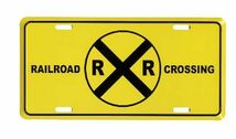 【在庫処分価格】踏切注意 RAILROAD CROSSING ライセンスプレート アメリカ 雑貨 アメリカン雑貨_画像2