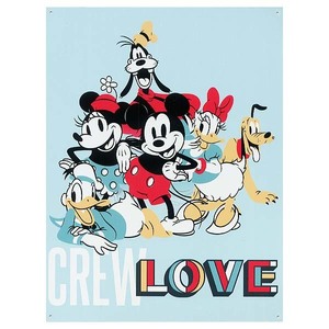 ミッキーマウス ミッキーフレンド CREW LOVE アメリカンブリキ看板 ミニーマウス ドナルド デイジー グーフィー プルート