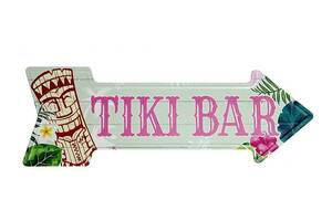 ティキ・バー TIKI BAR アローカット 矢印型 アメリカンブリキ看板 メタルプレート