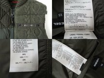 定価4.1万 DIESEL K-AIRBUM VESTE XS ケーブル ニット ダウンベスト カーキ_画像3