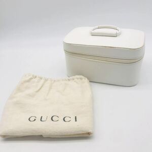 【1円】GUCCI★バニティバッグ バンブー レザー 革 ハンドバッグ ホワイト