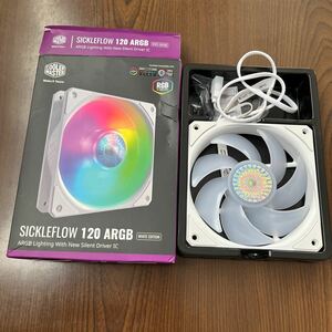 512p0608☆ Cooler Master SickleFlow 120 V2 ARGB ホワイトエディション スクエアフレームファン ARGB 3ピン カスタマイズ可能なLED 