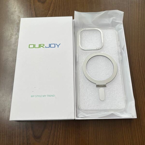 512p0809☆ iPhone 15 Pro 適用 ケース MagSafe対応 隠し収納式 多機能一体スタンド アイフォン15プロ カバー OURJOY スマホケース 