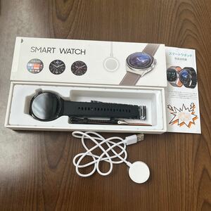 512p2735☆ スマートウォッチ 丸型 【Bluetooth通話&ベルト3種付き&ワイヤレス充電】 smartwatch 1.36インチ 