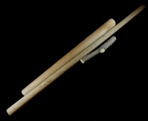 昭和ビンテージ 天然木 木製調理道具セット「すりこぎ棒2本 麺棒1本」 1960〜1970年代 CKY512